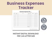 Business Expenses Tracker Printable: Small Business Expense Spreadsheet (PDF)