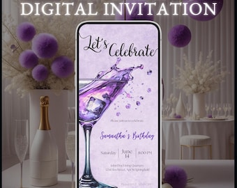 Stuff4 Carte D'anniversaire Pour Tante - Cocktail Violet - Carte D