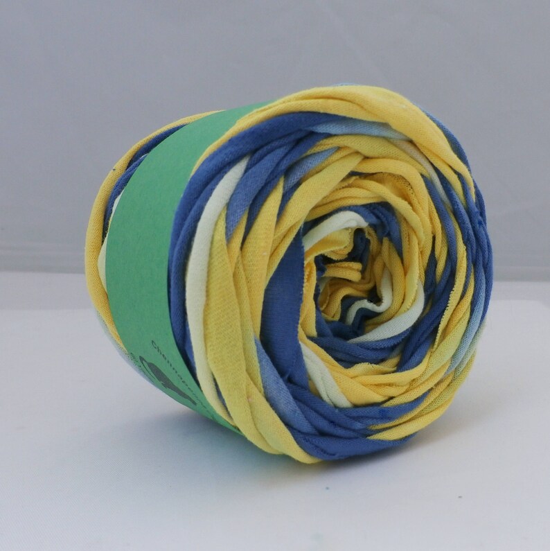 Hand Dyed Yarn Blue/Yellow 60 Yards Cotton Jersey Yarn Team Etsy
