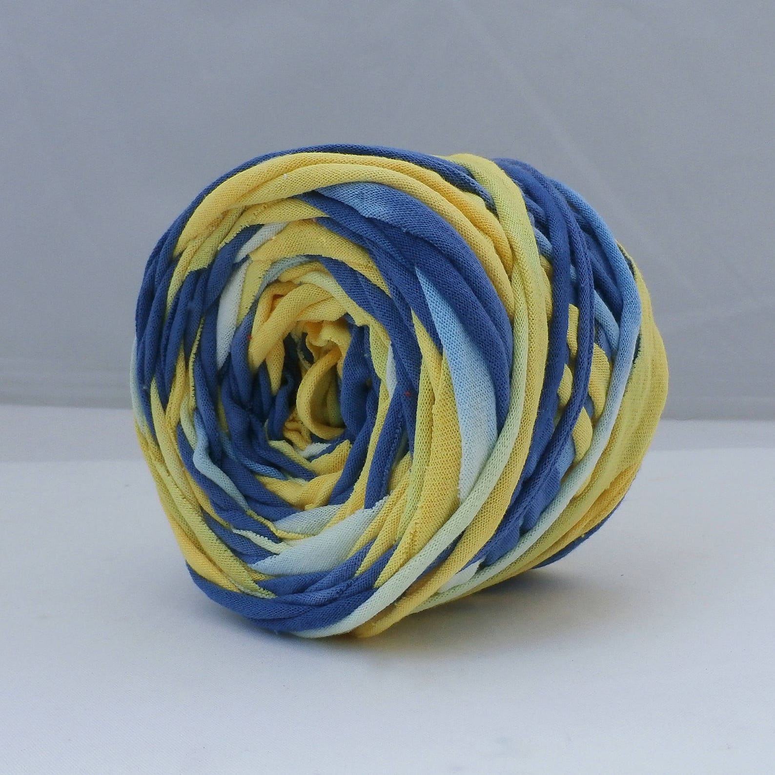 Hand Dyed Yarn Blue/Yellow 60 Yards Cotton Jersey Yarn Team Etsy