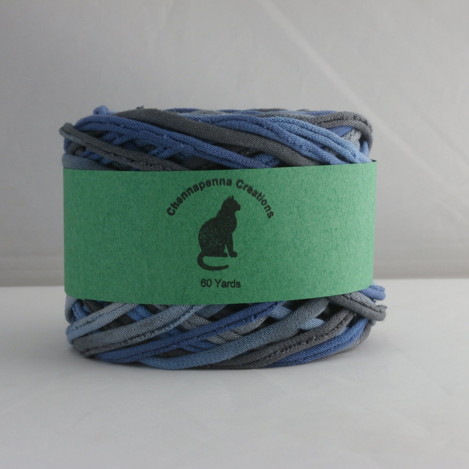 T Shirt Yarn Hand Dyed Blue Gray Yarn Blue Grey Yarn Jersey Etsy