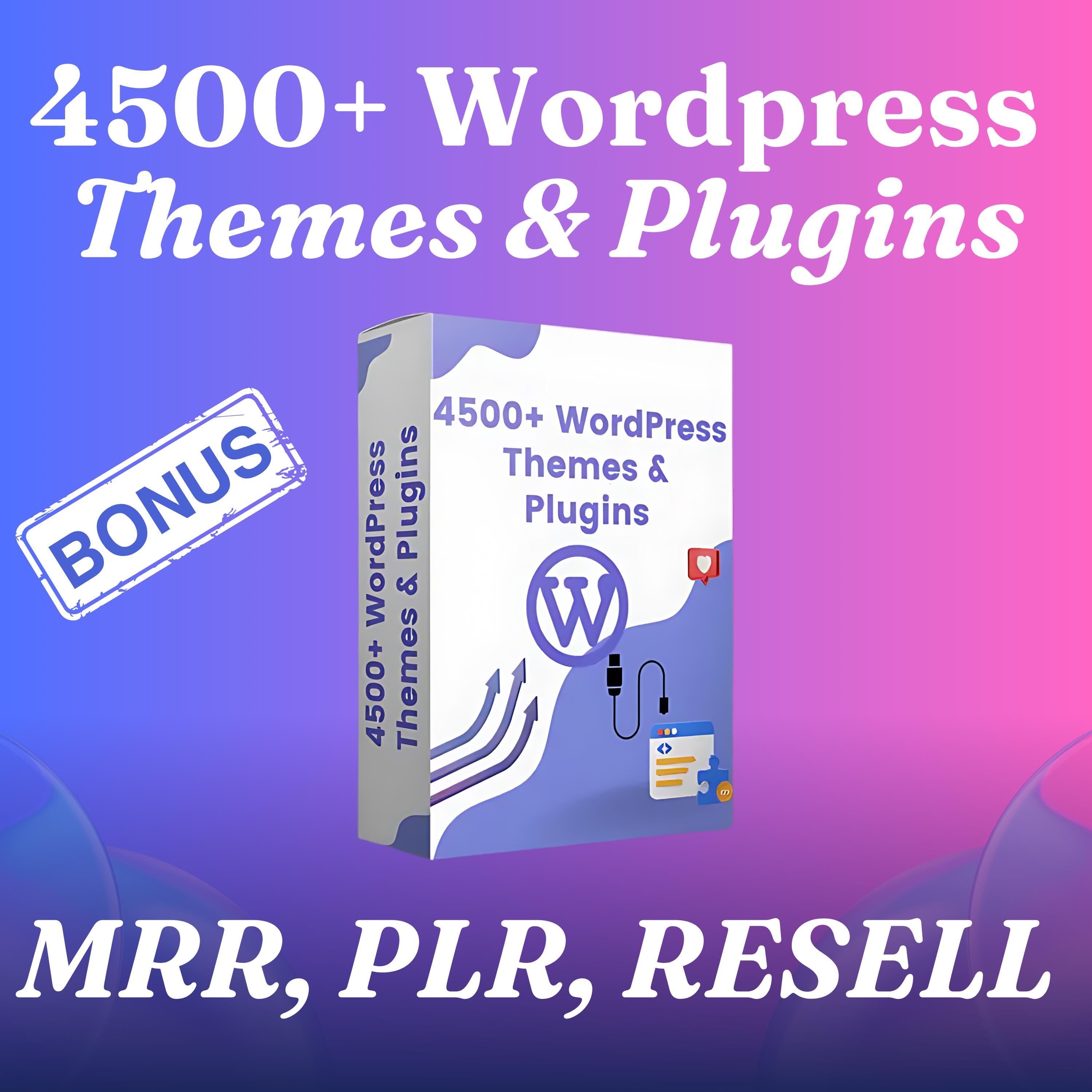 4500+ Premium WordPress Themes + Plugins - MRR - PLR | Resell Rights | Responsive, SEO-Optimized, & Customizable Designs for Any Website