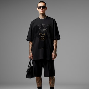 Fear of God | Heavy Cotton Tee, Minimal Christian Streetwear Tee | Faith Luxury Shirt | Unisex Gospel Statement Tee, God, Jesus, Gospel
