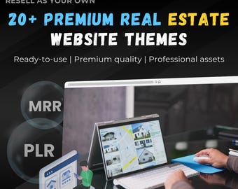 20+ Real Estate Website Themes Bundle | Agent, Agency, Property Listings, Landing Pages | HTML + WordPress | PLR + MRR | Rebrand & Sell