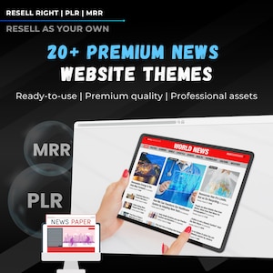 20+ News Website Themes Bundle | Online Magazine, Newspaper, Blog Layouts | HTML + WordPress | PLR + MRR | Rebrand & Sell, Pro Templates