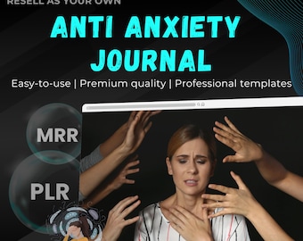 Diario antiansiedad en PDF / Seguimiento diario de salud mental, indicaciones guiadas, herramientas de afrontamiento / Rellenable e imprimible / PLR + MRR / Rebranding, Revender