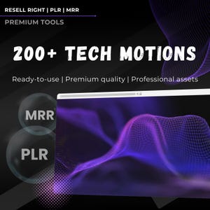 200+ Tech Grafikpaket | Futuristische HUDs, Datenstrom, Sci-Fi, Glitches, UI-Animationen | PLR + MRR | Rebrand, Weiterverkauf, Effekte