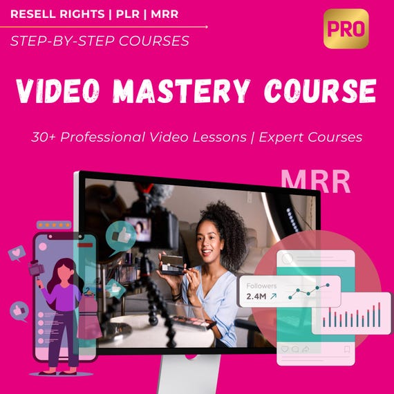 Video Marketing Mastery | 30+ Lessons | YouTube, Facebook, Instagram, Short-Form Strategy, Funnels & Engagement | PLR + MRR | Rebrand, Sell