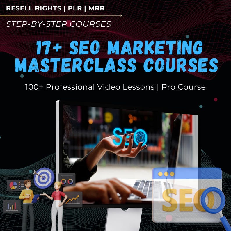 Kompletta SEO-kurser | 200+ videor | 17+ delkurser | Nyckelordsanalys, Lokalt, Pinterest, Amazon | PLR + MRR, Marknadsföring, Affärer bild 1