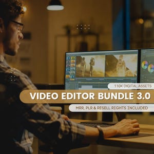 110K+ Video Editing Bundle 3.0 MRR | 110k+ Assets for Adobe Premiere, Final Cut Pro, After Effects, Sound Effects, LUTs, & Stock Videos