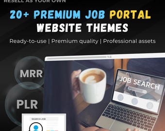 5+ Job Portal Website Themes Bundle | Job Board, Recruitment, Resume Submission | HTML + WordPress | PLR + MRR | Rebrand & Sell, Pro Theme