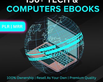 100+ Tech & Computer eBooks Bundle | PLR + MRR Included | Coding, AI, Cybersecurity, Digital Skills | Rebrand, Code Ebooks, Learn Tech