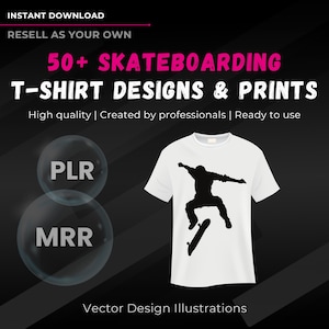 50+ Skateboarding T-Shirt Designs Bundle | Urban, Grunge, Retro & Street Style Graphics, Skateboard, Freestyle, Designs, Tee Designs, Street