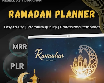Planificador de Ramadán en PDF / Seguimiento de oraciones, Diario de ayuno, Establecimiento de metas, Reflexión sobre el Corán / Rellenable e imprimible / PLR + MRR / Renovación de marca, Reventa