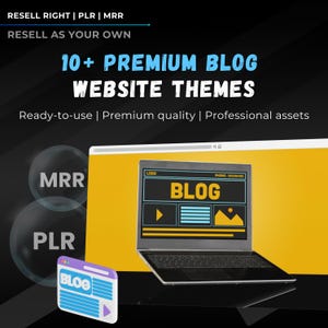 10+ Blog Website Themes Bundle | Personal, Travel, Food, Fashion, Business Blogs | HTML + WordPress | PLR + MRR | Rebrand & Sell, Templates