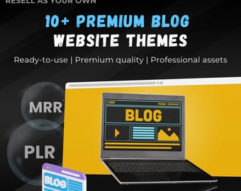 10+ Blog Website Themes Bundle | Personal, Travel, Food, Fashion, Business Blogs | HTML + WordPress | PLR + MRR | Rebrand & Sell, Templates