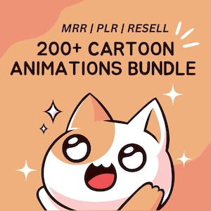 200+ Cartoon Animations Bundle – Fun & Creative Animated Assets | Includes MRR for Resale | Perfect for Video Creators, PLR, MRR, Resell
