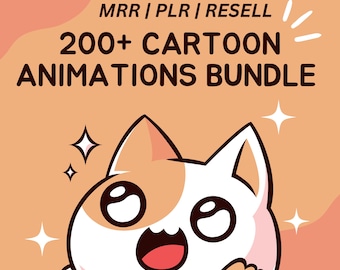 200+ Cartoon Animations Bundle – Fun & Creative Animated Assets | Includes MRR for Resale | Perfect for Video Creators, PLR, MRR, Resell