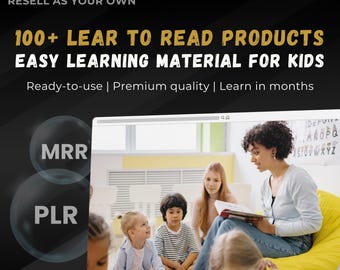 100+ Kids Learn to Read Bundle, Early Reading Worksheets, Flashcards, Phonics PDF | Preschool & Kindergarten Literacy Printable, PLR + MRR