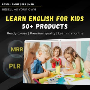 50+ Learn English for Kids Bundle | ESL Worksheets, Flashcards & Games | Preschool, Kindergarten Printable Activities | PLR, MRR,