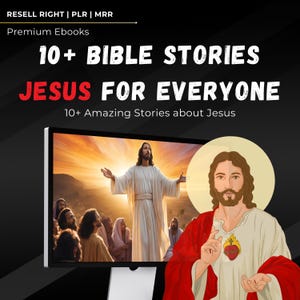 Bible Stories Bundle for Kids | 10+ Illustrated Storybooks | Learn & Understand the Bible | PLR + MRR | Rebrand, Jesus, Bible ebooks