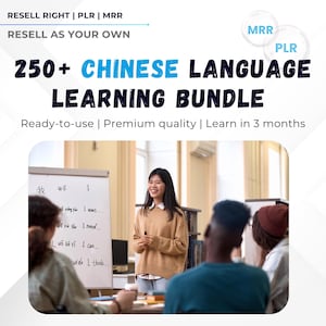 250+ Chinese Language Learning Mega Bundle | Mandarin, Cantonese, Hokkien | Audio Courses, PDFs, Flashcards, Grammar & Vocabulary | PLR, MRR