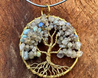 Tree of Life Pendant with Labradorite stones