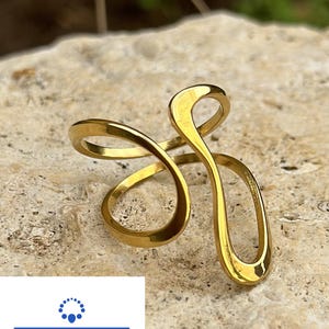 Boho Wrap Ring Gold 18k ~ Adjustable Thumb Ring Women