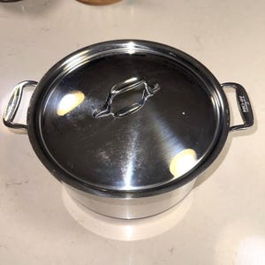 All-Clad 8 Quart 11&#39;&#39; diameter Stock Pot Soup Pot with Lid Vintage