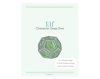 Elf Character Development Worksheets | D&D 5e Backstory Prompts | DND Elf  (Printable PDF)