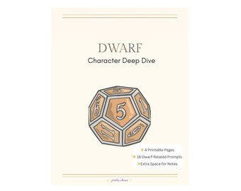 DnD Dwarf Character Backstory Worksheet | D&D Character Development | Dwarf Prompts PDF
