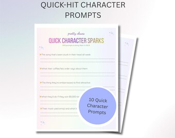 Suggerimenti per lo sviluppo del personaggio / Personaggi piatti / Foglio di lavoro per scrittori PDF stampabile / Download immediato