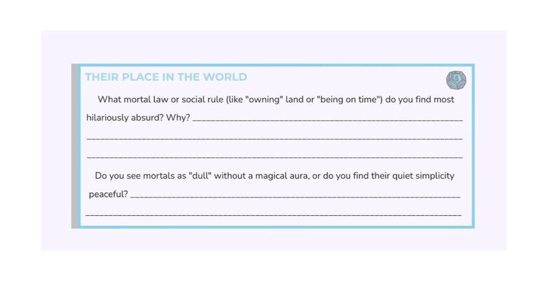 Fairy Character Development Worksheets | D&D 5e Backstory Prompts | DND ...