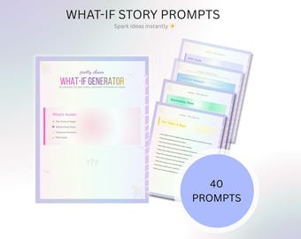 40 spunti di scrittura ipotetici / Generatore di idee per storie (PDF stampabile)