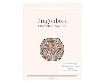 DnD Dragonborn Character Backstory Worksheet | D&D Character Development | Dragonborn Prompts PDF