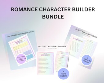 Romanze Charakter Erbauer Bündel | Charakter Entwicklung Prompts + Chemistry Bag | Druckbare Werkzeuge