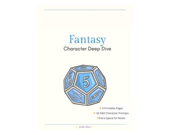 DnD Fantasy Charakter Hintergrundgeschichte Arbeitsblatt | D&D Charakterentwicklung | PDF Anleitung zur Charaktererstellung