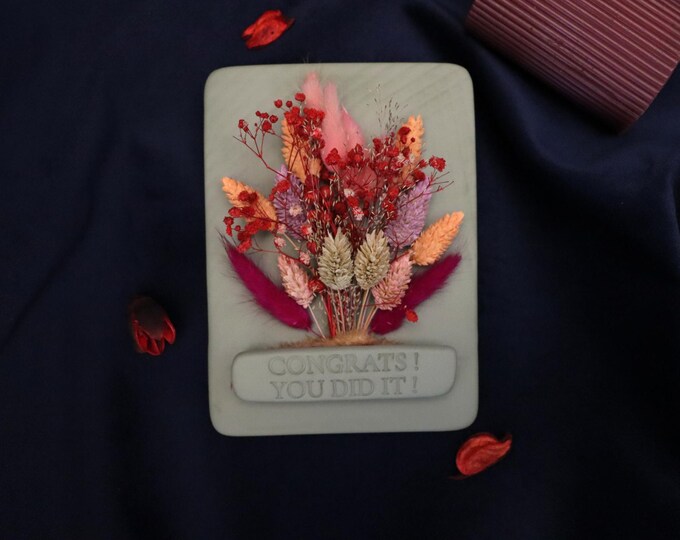 You Did It! A unique dried & artificial flower design in a handcrafted ceramic base—perfect for milestones, joy, and meaningful gifting.
