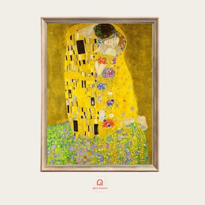 The Kiss Klimt Print, Gustav Klimt Wall Art, Romantic Art Nouveau Print, Famous Painting Reproduction, Golden Love Art Poster #P0096