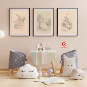 Bleistift-Kunstdruck, Mädchen und Kaninchen, Digital Art Set, Bleistiftzeichnung, hochauflösendes Bild, kreative digitale Datei, Wandkunst als Geschenk.