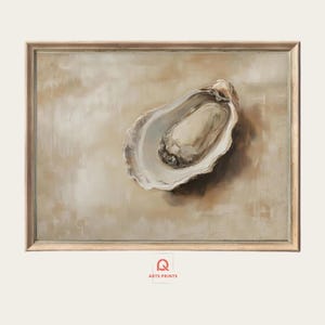 Oyster Shell Coastal Art Print: Neutral Beach House Decor