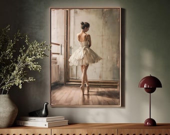 Vintage Ballerina Kunstdruck, Ballett-Tänzerin Gemälde
