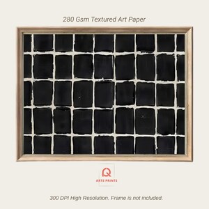 Black Squares Abstract Art Print: Modern Geometric Wall Decor