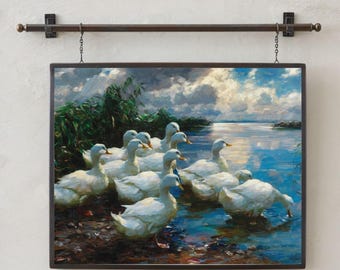 Duck Print: Rustic Cottagecore Animal Art