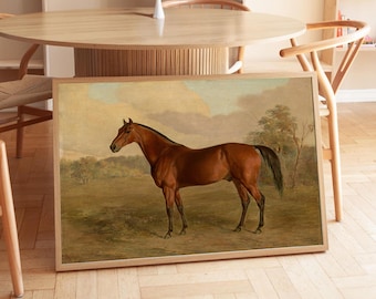 Stampa di cavalli vintage: arte murale equestre, arredamento rustico