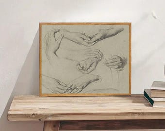 Charcoal Hand Sketch Print: Anatomy Art, Old Master Study