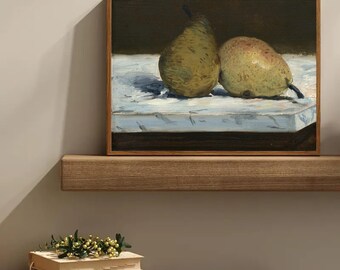Retro Still Life Pear Art Print, 250GSM FSC Paper, Multiple Sizes (Digital Download)