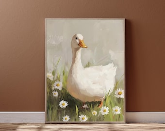 Duck Art Print: Vintage Duck Painting