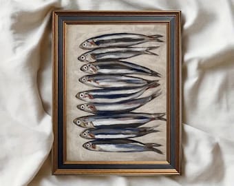 Vintage Fish Print: Rustic Coastal Kitchen Wall Art