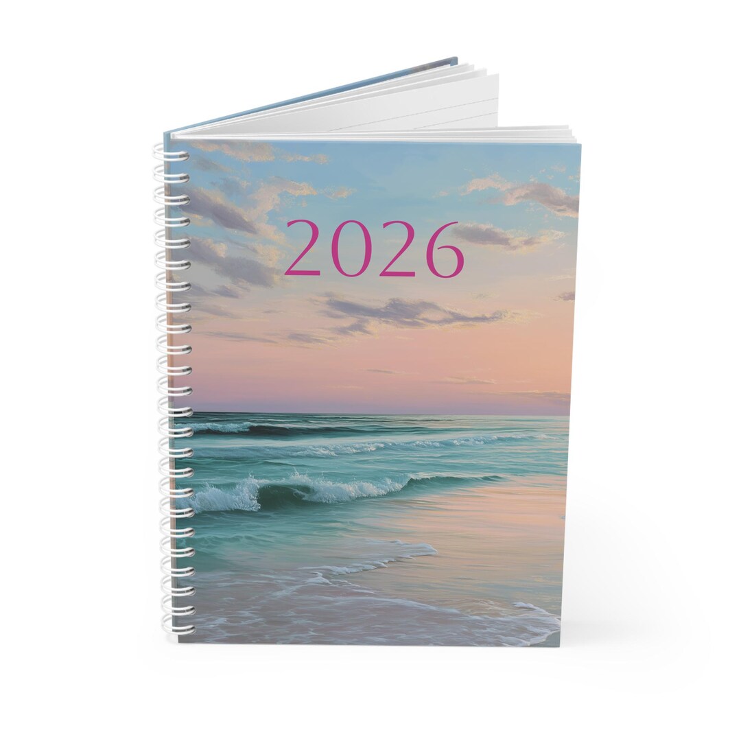 2026 Beach Sunset Spiral Notebook | Ocean Waves Journal - Etsy